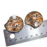 Vintage Wolf Dosch Sterling Copper Clip Earrings Modernist Mixed Metals 1.5” Signed – Estate Find
