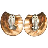 Vintage Wolf Dosch Sterling Copper Clip Earrings Modernist Mixed Metals 1.5” Signed – Estate Find