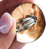 Vintage Wolf Dosch Sterling Copper Clip Earrings Modernist Mixed Metals 1.5” Signed – Estate Find