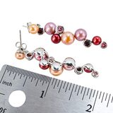 Honora 925 Sterling Silver Freshwater Pearl Garnet Drop Earrings 2” – Collectible designer item - retired