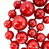 BEN-AMUN Vintage 80s Statement Necklace Cherry Red Resin Graduated Beads – Collectible vintage designer item