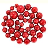 BEN-AMUN Vintage 80s Statement Necklace Cherry Red Resin Graduated Beads – Collectible vintage designer item