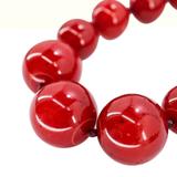 BEN-AMUN Vintage 80s Statement Necklace Cherry Red Resin Graduated Beads – Collectible vintage designer item