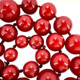BEN-AMUN Vintage 80s Statement Necklace Cherry Red Resin Graduated Beads – Collectible vintage designer item