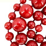 BEN-AMUN Vintage 80s Statement Necklace Cherry Red Resin Graduated Beads – Collectible vintage designer item