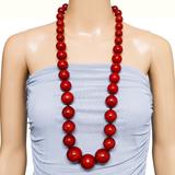 BEN-AMUN Vintage 80s Statement Necklace Cherry Red Resin Graduated Beads – Collectible vintage designer item
