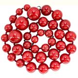 BEN-AMUN Vintage 80s Statement Necklace Cherry Red Resin Graduated Beads – Collectible vintage designer item