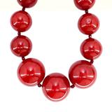 BEN-AMUN Vintage 80s Statement Necklace Cherry Red Resin Graduated Beads – Collectible vintage designer item