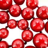 BEN-AMUN Vintage 80s Statement Necklace Cherry Red Resin Graduated Beads – Collectible vintage designer item