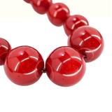 BEN-AMUN Vintage 80s Statement Necklace Cherry Red Resin Graduated Beads – Collectible vintage designer item