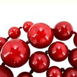 BEN-AMUN Vintage 80s Statement Necklace Cherry Red Resin Graduated Beads – Collectible vintage designer item