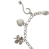 Vintage Sterling Silver Charm Bracelet Love Faith Music Lucky Charms 7in 5.6g – Collectible vintage item