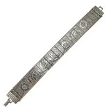 Vintage Mid-Century Engraved Floral Silver Tone Panel Bracelet Mesh Back – Vintage item
