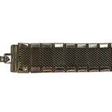 Vintage Mid-Century Engraved Floral Silver Tone Panel Bracelet Mesh Back – Vintage item
