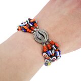 Triple 3 Strand Vintage Venetian Millefiori Glass Bead Bracelet W Red Spacers – Estate Find