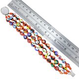 Triple 3 Strand Vintage Venetian Millefiori Glass Bead Bracelet W Red Spacers – Estate Find