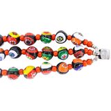 Triple 3 Strand Vintage Venetian Millefiori Glass Bead Bracelet W Red Spacers – Estate Find