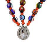 Triple 3 Strand Vintage Venetian Millefiori Glass Bead Bracelet W Red Spacers – Estate Find