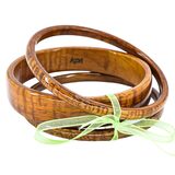 Vintage Hawaiian Koa Wood Bangle Bracelet Set – 3 Stacking Bangles Tiger Grain Koa – Collectible vintage item