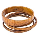 Vintage Hawaiian Koa Wood Bangle Bracelet Set – 3 Stacking Bangles Tiger Grain Koa – Collectible vintage item