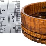 Vintage Hawaiian Koa Wood Bangle Bracelet Set – 3 Stacking Bangles Tiger Grain Koa – Collectible vintage item