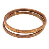 Vintage Hawaiian Koa Wood Bangle Bracelet Set – 3 Stacking Bangles Tiger Grain Koa – Collectible vintage item