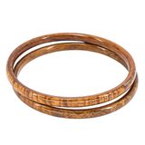 Vintage Hawaiian Koa Wood Bangle Bracelet Set – 3 Stacking Bangles Tiger Grain Koa – Collectible vintage item