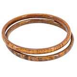 Vintage Hawaiian Koa Wood Bangle Bracelet Set – 3 Stacking Bangles Tiger Grain Koa – Collectible vintage item