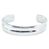 Modernist Sterling Silver Cuff Bracelet 35.8g – Estate Find