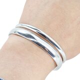 Modernist Sterling Silver Cuff Bracelet 35.8g – Estate Find