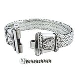 Rathod Arts Kolhapur Woven Silver Bracelet Screw Pin Closure Statement 78g – Studio made / small batch item  - Estate find