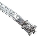 Rathod Arts Kolhapur Woven Silver Bracelet Screw Pin Closure Statement 78g – Studio made / small batch item  - Estate find