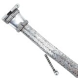 Rathod Arts Kolhapur Woven Silver Bracelet Screw Pin Closure Statement 78g – Studio made / small batch item  - Estate find