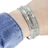 Vintage 50g Kolhapur Tribal Silver Bangle - Granulated "Gajra" Motif - Indian Export – OOAK - Unique one of a kind artisan item
