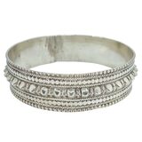 Vintage 50g Kolhapur Tribal Silver Bangle - Granulated "Gajra" Motif - Indian Export – OOAK - Unique one of a kind artisan item