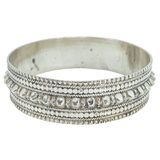 Vintage 50g Kolhapur Tribal Silver Bangle - Granulated "Gajra" Motif - Indian Export – OOAK - Unique one of a kind artisan item