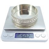 Vintage 50g Kolhapur Tribal Silver Bangle - Granulated "Gajra" Motif - Indian Export – OOAK - Unique one of a kind artisan item