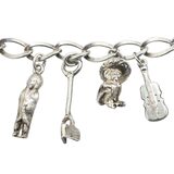 Vintage Sterling Silver Charm Bracelet 34g - Wild West / Western Figural Charms – OOAK - Unique one of a kind artisan item
