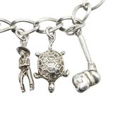 Vintage Sterling Silver Charm Bracelet 34g - Wild West / Western Figural Charms – OOAK - Unique one of a kind artisan item