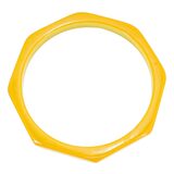 Vintage Bakelite Bangle – Yellow Octagonal Bracelet, 2.5” Inner Diameter, Tested – Collectible vintage item