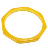 Vintage Bakelite Bangle – Yellow Octagonal Bracelet, 2.5” Inner Diameter, Tested – Collectible vintage item