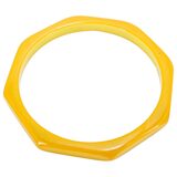 Vintage Bakelite Bangle – Yellow Octagonal Bracelet, 2.5” Inner Diameter, Tested – Collectible vintage item