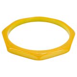 Vintage Bakelite Bangle – Yellow Octagonal Bracelet, 2.5” Inner Diameter, Tested – Collectible vintage item