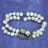 Signed Antique William B Kerr 4730 Arts & Crafts Baroque Pearl Bracelet 8.25 In – Rare collectible vintage item 