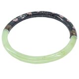 Vintage Cloisonne Green Stone Bangle Bracelet Floral 2.5” Chinese Export – Estate Find