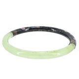 Vintage Cloisonne Green Stone Bangle Bracelet Floral 2.5” Chinese Export – Estate Find