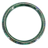 Vintage Chinese Cloisonne Bangle Bracelet Marbled Mottled Green Enamel Floral 2.5” – Estate Find