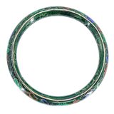 Vintage Chinese Cloisonne Bangle Bracelet Marbled Mottled Green Enamel Floral 2.5” – Estate Find