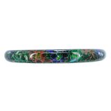 Vintage Chinese Cloisonne Bangle Bracelet Marbled Mottled Green Enamel Floral 2.5” – Estate Find