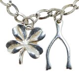 Vintage Sterling Silver Charm Bracelet Musical Sports Love Faith Lucky Symbols – Collectible vintage item